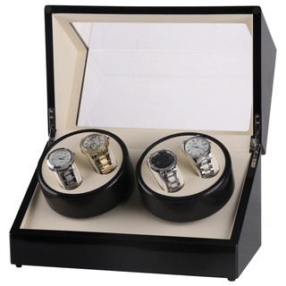 Watch Winder กล่องหมุนนาฬิกา ออโตเมติก แบบอโตเมติก 4 เรือน สีดำ/สีครีม