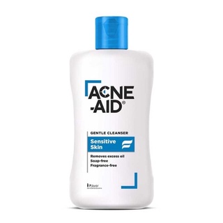 ACNE-AID GENTLE CLEANSER CLEANSER สีฟ้า สำหรับผิวบอบบาง แพ้ง่าย 100 มล. โฉมใหม่