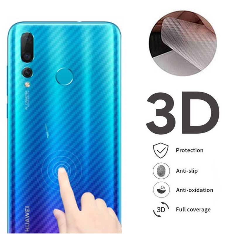 3D ฟิล์มกันรอยหลัง Huawei Y9 2019 2018 Y9A Y6S Y7 Pro Y9 Prime P30 P20 Pro Nova 3i Nova 3 คาร์บอนไฟเบอร์ครอบคลุม