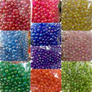 ลูกปัดกลมใสรุ้งขนาด6มม.(30กรัม50บาท),( 250กรัม350บาท),(125กรัม180บาท)