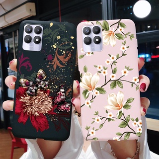 Realme 8 8i 8 pro realme8 5G เคสโทรศัพท์ซิลิโคน TPU แบบนิ่ม ลายดอกไม้ สีแคนดี้ สวยงาม