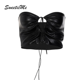 Sweeticme  ใหม่เสื้อลําลองสําหรับสตรีเซ็กซี่แขนกุดมีสายคล้องคอ