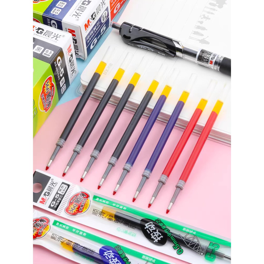 ไส้ปากกาเจลกด ไส้ปากกาเจลลบได้ 0.5mm 0.38mm M&G G5 น้ำเงิน ดำ แดง น้ำเงินเข้ม ไส้ปากกา ไส้เจล ไส้ปากกาเจล ปากกาเจล