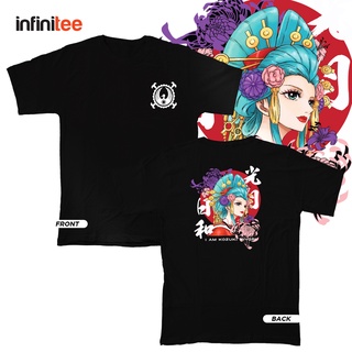 One Pieceอินฟินิท Kozuki Hiyori อะนิเมะ Tshirt สําหรับผู้หญิงในเสื้อเชิ้ตสีดําท็อปส์ซูเสื้อยืดด tp[