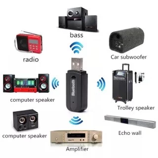 Bluetooth Adapter ไร้สายบลูทู ธ รับเสียง Dongle อะแดปเตอร์ 3.5mm แจ็คสเตอริโอส่งสัญญาณเสียง สำหรับ ลำโพงคอมพิวเตอร์โทรศั