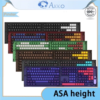 Akko Neon Pbt ปลอกกุญแจสองสีสองสีสําหรับ Asa พวงกุญแจ 158 คีย์ชุดใหญ่ Pbt