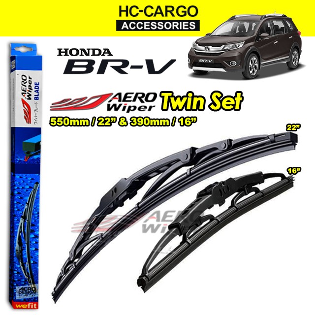 Honda BR-V / BRV Aero Wiper (AW) ใบมีด 1 PAIR ECONOMY TWIN Set (แบบ U-Hook) (16/22) 1PAIR