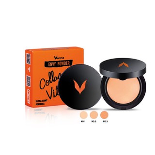 Verena Envy Powder เวอรีน่า เอนวี่ พาวเดอร์ แป้งพัฟ Collagen + Vitamin C ปกปิดดีเยี่ยม ควบคุมความมัน ป้องกันแสงแดด 10 g.