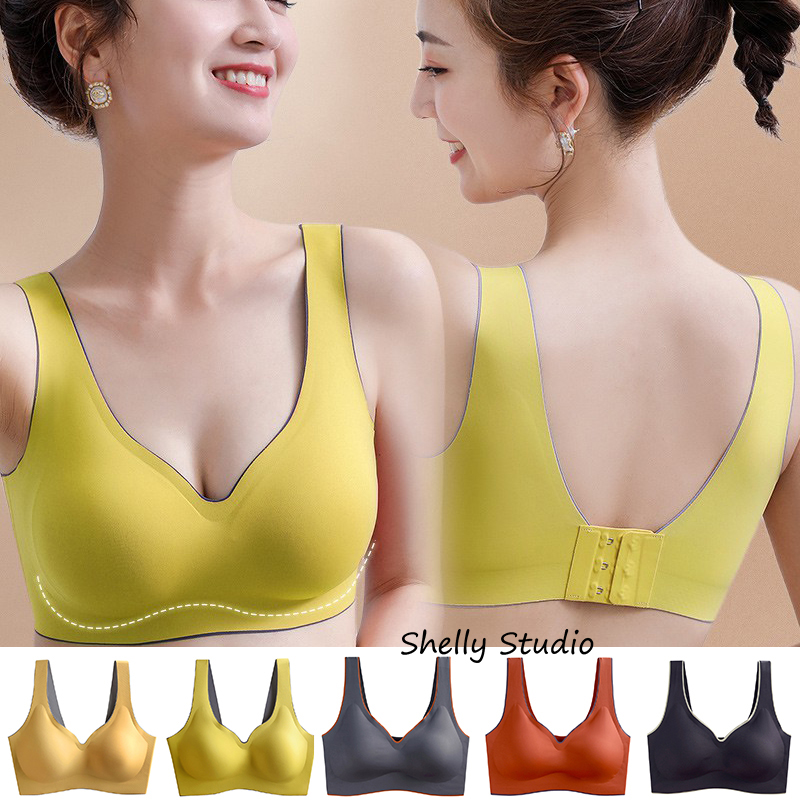 ชุดชั้นในสปอร์ตบรา ไม่มีโครงเหล็ก ไร้รอยต่อ สวมใส่สบาย สไตล์ไทย สําหรับผู้หญิง D1426