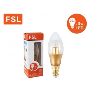 FSL 3W ขั้ว E14 หลอดจำปา จำปีใส แสงเหลือง Warmwhite