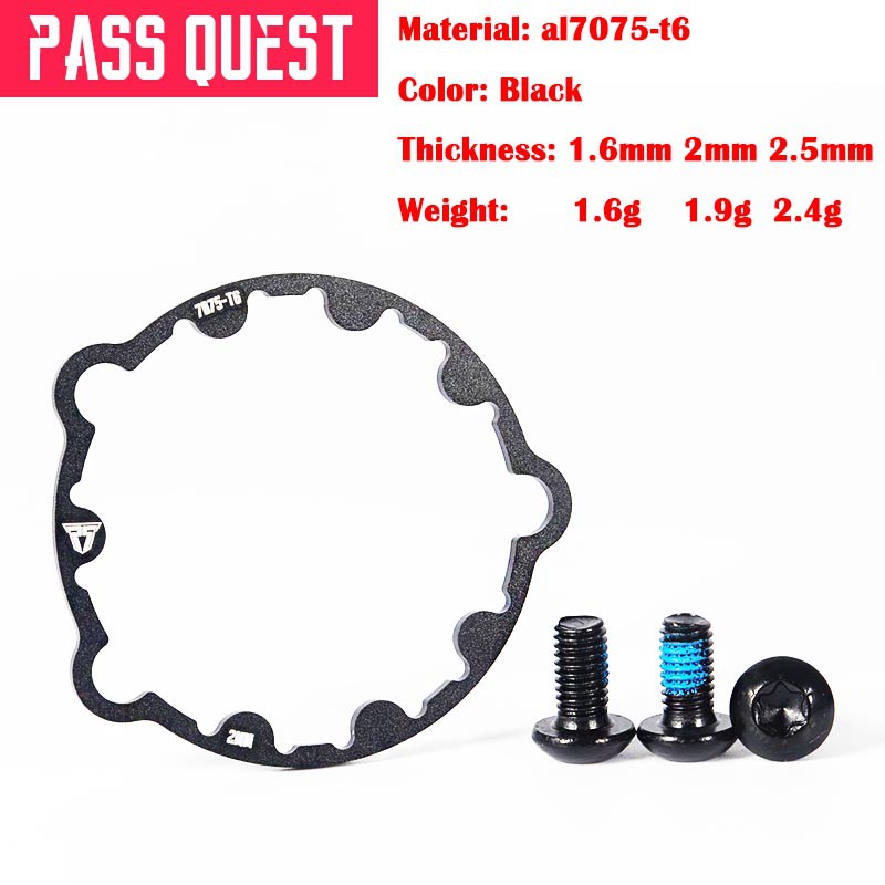 Pass Quest GXP.Offset เครื่องซักผ้าสำหรับ Sram ขนาด 1.6 มม., 2 มม., และ 2.5 มม. จากวัสดุ Al7075-T6