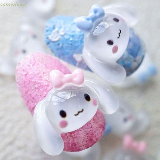 Somedayzl เครื่องประดับตกแต่งเล็บเรซิ่นลายการ์ตูนลูกสุนัขญี่ปุ่นหลากสี