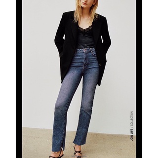 #ส่งต่อ NEW  กางเกงยีนส์ขายาว zara  ของใหม่ ทรงขาดระบอกเล็ก