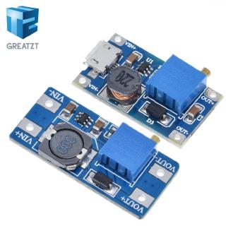 Mt3608 DC-DC โมดูลบูสท์ แบบปรับได้ 2A Boost Plate Step Up Module พร้อม MICRO USB 2V-24V to 5V 9V 12V 28V