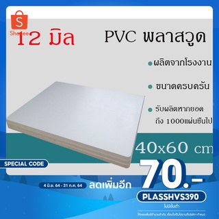 แผ่นพลาสวูด 12มิล ภายนอก ขนาด40*60ซม แบ่งขาย1แผ่น