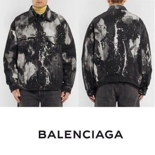 เสื้อยีนส์ BALENCIAGA Black Denim Jacket   Painter