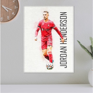 โปสเตอร์ ผ้าแคนวาส Jordan Henderson (1) Liverpool จอร์แดน เฮนเดอร์สัน นักเตะ ลิเวอร์พูล ภาพวาด ศิลปะ นักบอล นักฟุตบอล