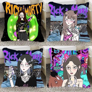 ปลอกหมอน ลายการ์ตูนอนิเมะ Rick and Morty Rick and Morty สองมิติ เหมาะกับของขวัญวันเกิด สําหรับผู้ชาย และผู้หญิง