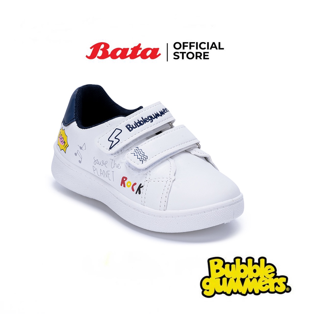 Bata บาจา ยี่ห้อ BubbleGummers รองเท้าผ้าใบเด็ก สนีคเคอร์  มีเทปหนามเตยสำหรับเด็กผู้ชาย รุ่น Lego2 สีขาว 1411023