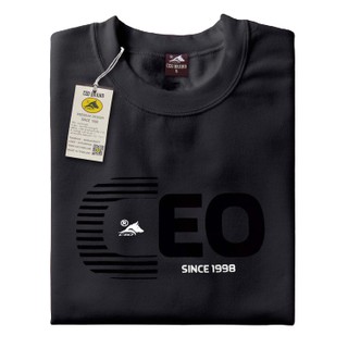 เสื้อยืดแขนสั้นสีเทาดิน ลาย CEO