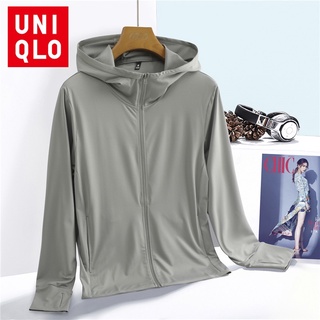 Uniqlo เสื้อโค้ท มีฮู้ด ป้องกันแดด เหมาะกับฤดูร้อน สําหรับผู้ชาย