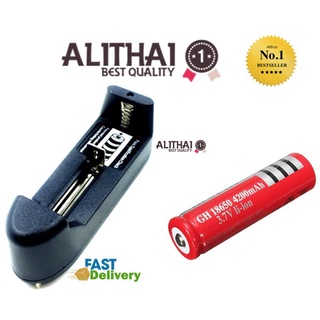 Alithai Ultrafire 18650 3.7V 6800 mAh 1 ก้อน+ที่ชาร์จแบต แท่นชาร์จถ่าน 16340 14500 18650