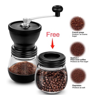 เครื่องบดกาแฟ สแตนเลส แบบมือหมุน เครื่องบดเมล็ดกาแฟ coffee grinder ที่บดกาแฟ manzoku111