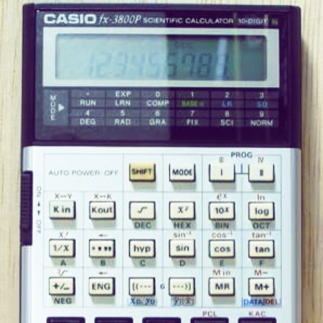 เครื่องคิดเลขคาสิโอ(casio fx3800p)ใช้คำนวณสูตรต่างๆ