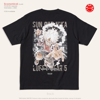 (ECO Class) เสื้อยืด ลายการ์ตูนอนิเมะ One Piece Luffy Sun God Nika Gear 5 (สีดํา) Polyster 30s