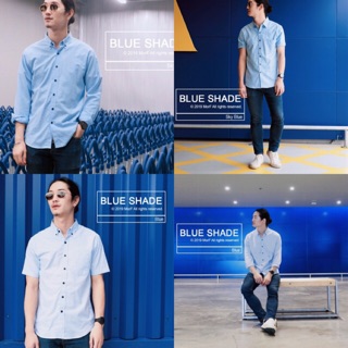 BLUE SHADE เสื้อเชิ้ต Oxford สีฟ้า คอปก