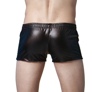 Shorts กางเกงขาสั้น ผ้าหนัง PU ยืดได้สูง // size F เอว 30-36 นิ้ว