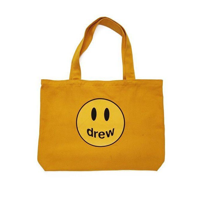 Drew House Yellow Logo Mascot Tote Bag ถุงผ้าดิวส์เฮ้าส์ รูปยิ้ม 