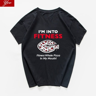 เสื้อยืดผ้าฝ้าย เสื้อยืด พิมพ์ลาย IM Into Fitness Pizza In My Mouth สไตล์ฮิปฮอป ฮาราจูกุ แฟชั่นฤดูร้อน สําหรับผู้ชาย