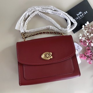 กระเป๋าcoachแท้💯งานช้อป Coach Parker crossbody สี Deep Red