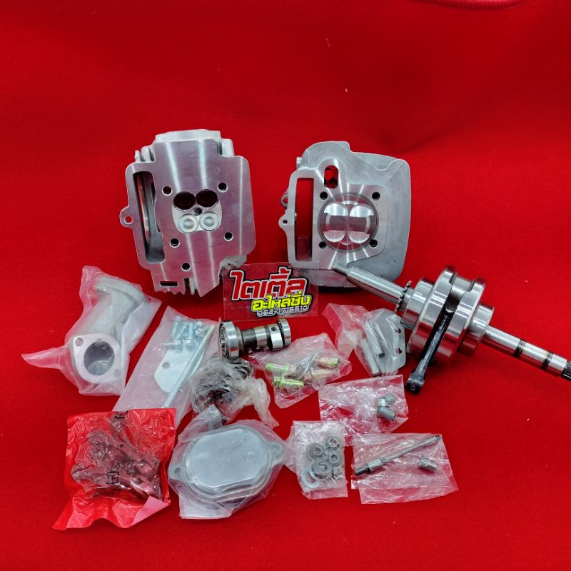 ชุด 4 วาล์วเวฟ 100 ชัก 3 มีชุด 53-54-56 ในชุดมี ฝาสูบ ใบวาล์ ว 17-19 เสื้อสูบพร้อมลูกสูบ ข้อเหวี่ยงช