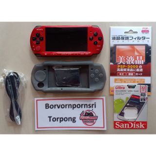 PSP3000 แดงดำ สภาพดี ครบชุด พร้อมเล่น