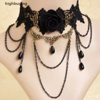 [highbuying] 1 ชิ้น วินเทจ โชคเกอร์ สร้อยคอ โกธิค เครื่องประดับ สร้อยคอ และจี้ สร้อยคอปลอม ใหม่
