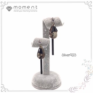 Moment ต่างหู A0018-B ก้านเงินแท้ 92.5% Nickle Free