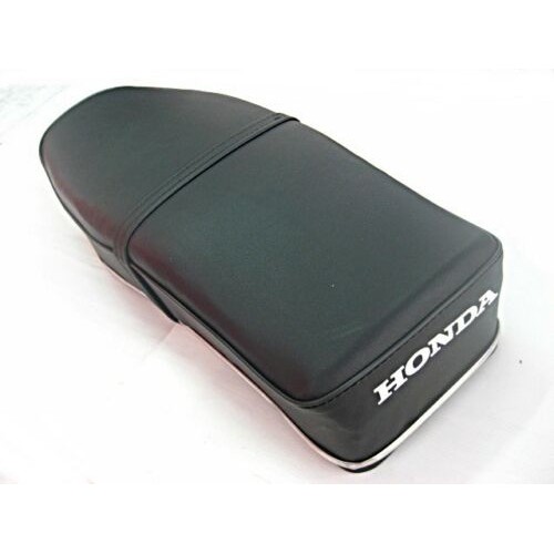 DOUBLE SEAT BLACK with CHROME TRIM For HONDA C92 C95 CA92 CA95 CA160 / เบาะ สีดำ ผ้าเรียบ สกรีน