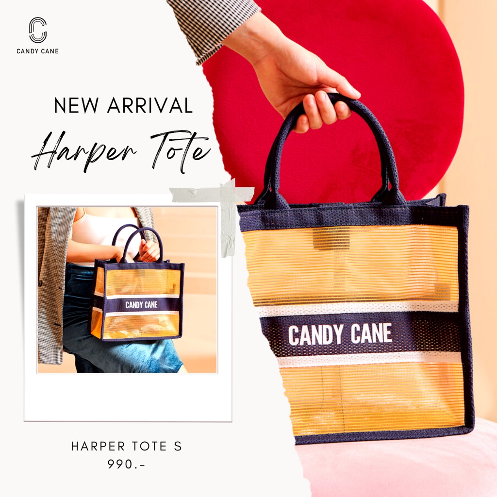 CANDY CANE BAG - Harper Tote Bag Size S