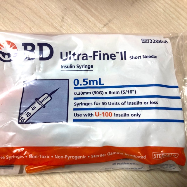 10 ชิ้น syringe insulin 0.5 ml.