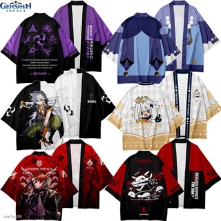 ✾✐Cod ! ! ! Genshin เสื้อคลุมกิโมโนสําหรับสตรีแขนสั้นพิมพ์ลาย 3d