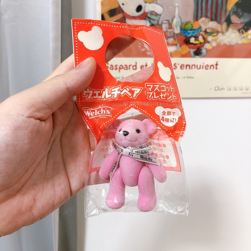Welch’s ตุ๊กตาหมีสีชมพูตัวเล็ก งานกำมะหยี่ ใหม่ ลิขสิทธิ์แท้จากญี่ปุ่น🇯🇵