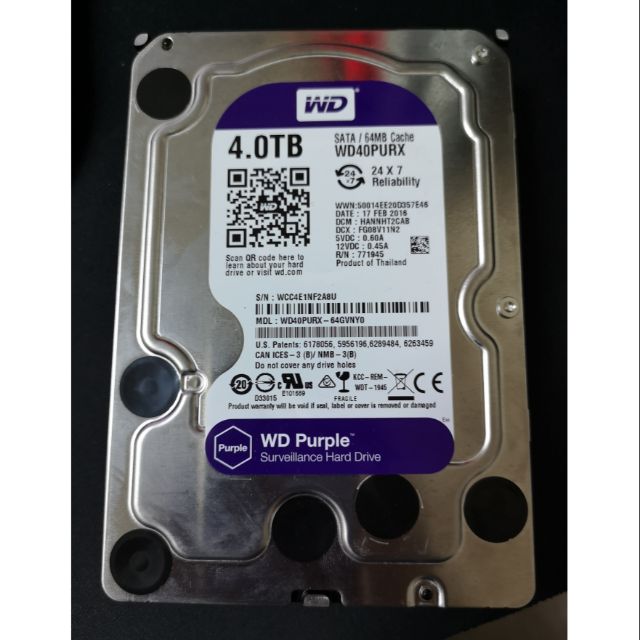 Hdd Wd purple 4tb มือสอง