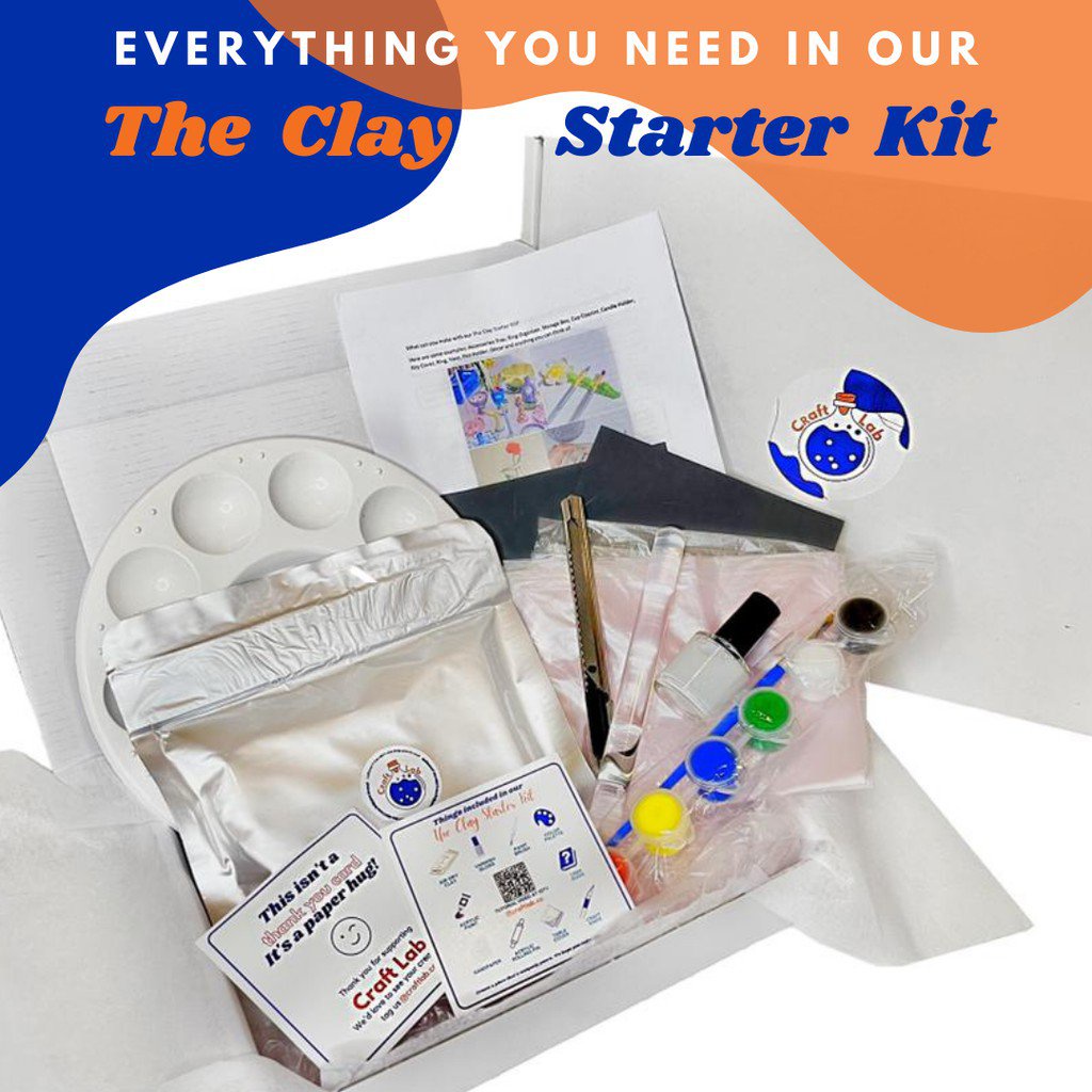 Craft Labs The Clay Starter Kit Airdry Clay Handmade DIY Set Box Stone