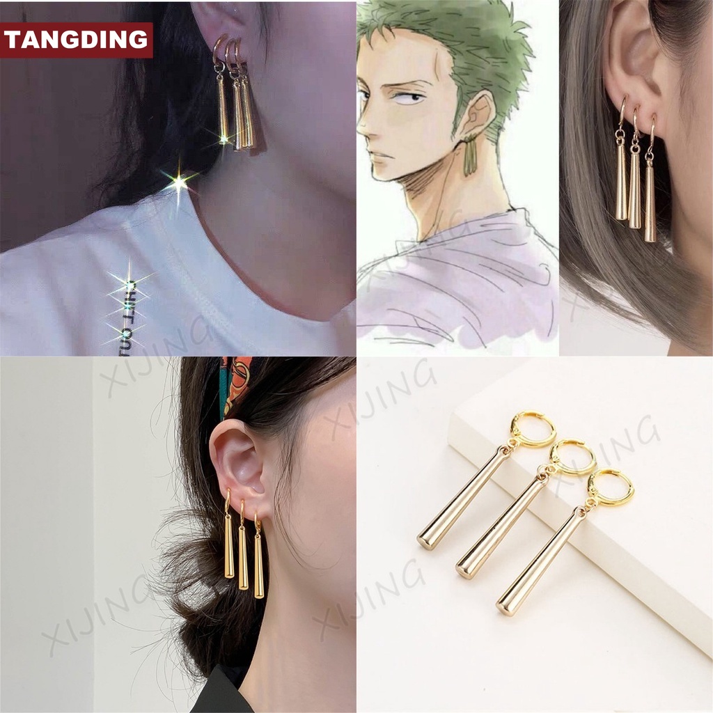 【COD Tangding】3pcs/set Anime One Piece Roronoa Zoro Four-Type Fashion Earrings Ear Clip Studs Hook C
