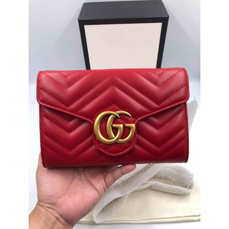 New🍥 Gucci GG WOC Wallet on Chain Size / ขนาด: 20 L* 14 H * 4 W (CM)  สวย เรียบ หรู ราคาดีมากก