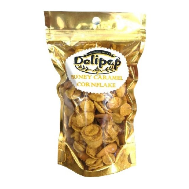 🌽คอนเฟลกคาราเมลน้ำผึ้งผสมอัลมอนด์และเม็ดมะม่วงรสชาติเข้มข้น นน.70กรัม by Delipop/CFS