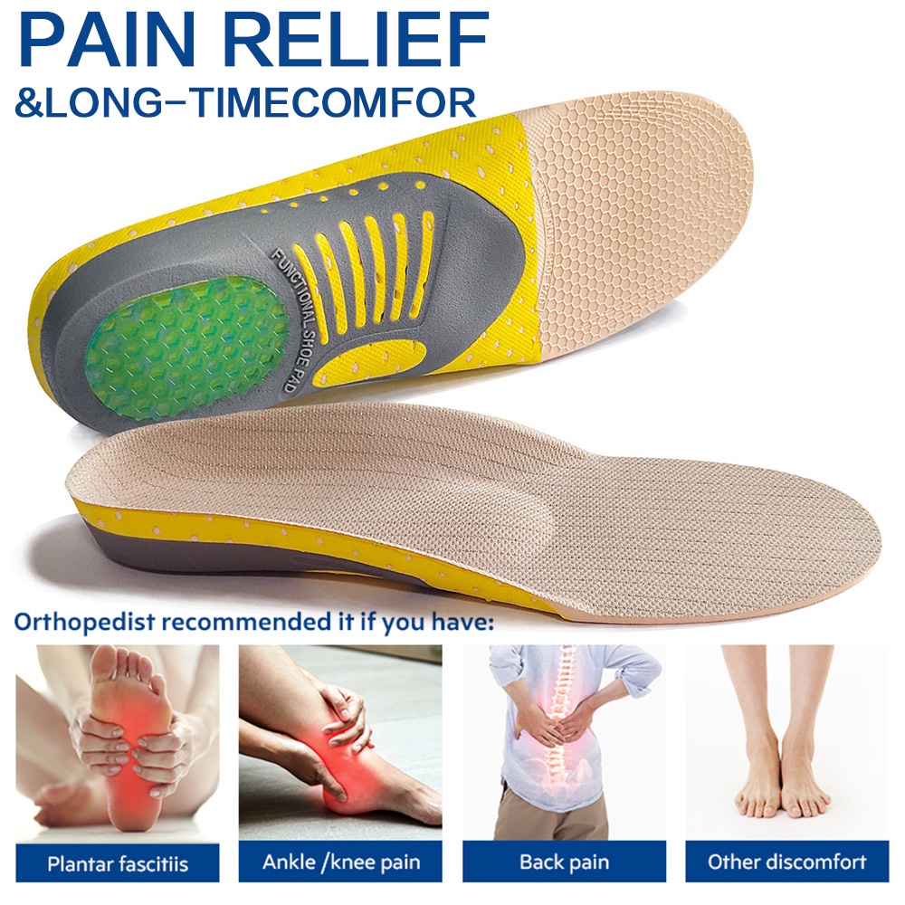 1 คู่กีฬาศัลยกรรมกระดูก Insoles สําหรับเท้าแบน Arch สนับสนุนแทรกใช้สําหรับกีฬาวิ่ง