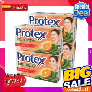 โพรเทคส์ สบู่ก้อน ไทยเทอราพี สูตรวิตามินซีแอนด์อี ขนาด 130 กรัม แพ็ค 4 ก้อนProtex Soap Thai Therapy Vitamin C &amp; E 130 g